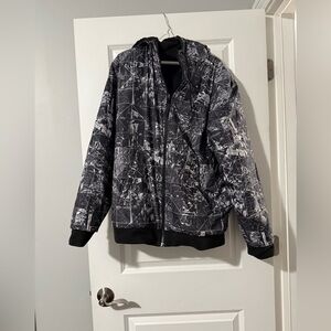 The North Face Men's Black and White Geometric Puffer Jacket